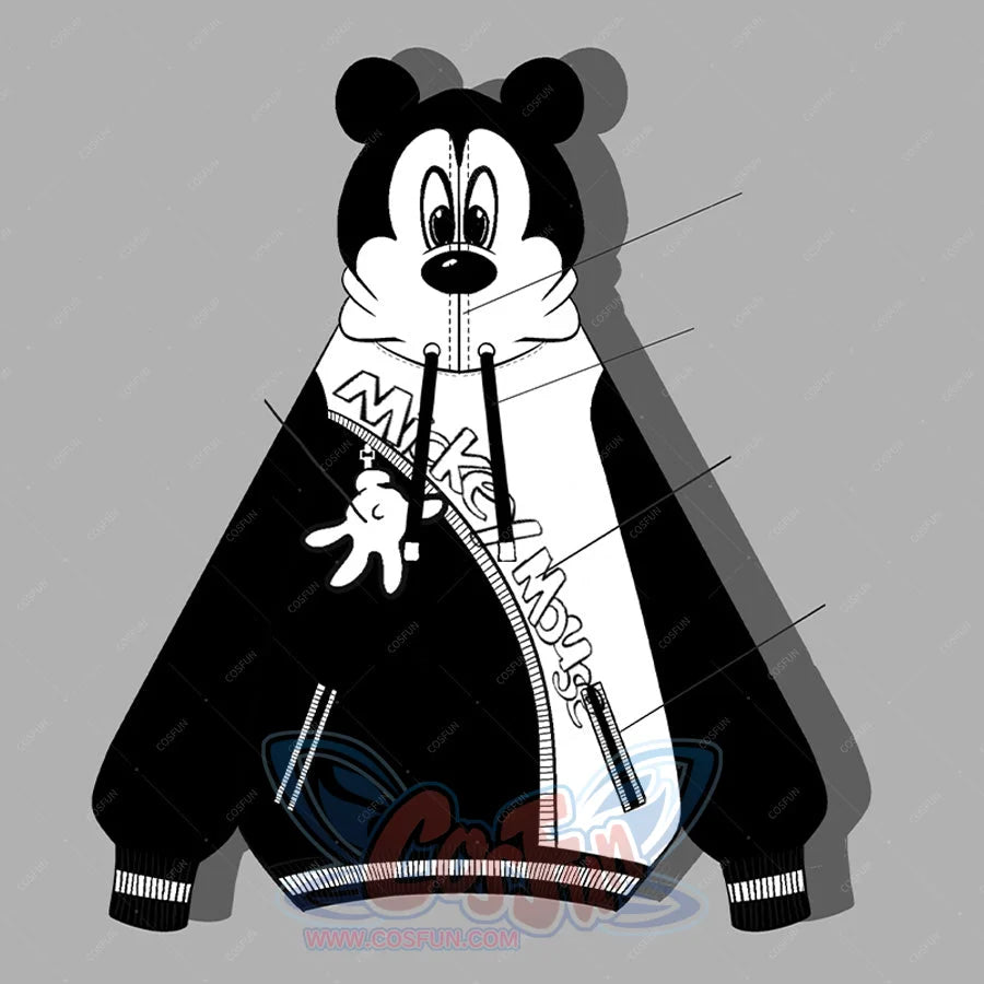 【Deposit 】Cosfun Original Mickey Mouse Cosplay Derivative Full Zip Hoodie A00001 Sweatshirt