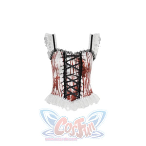 Halloween Bloody Mary Drawstring Halter Lolita Top And Skirt