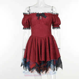 Halloween Red Lolita Punk Puffy Dress