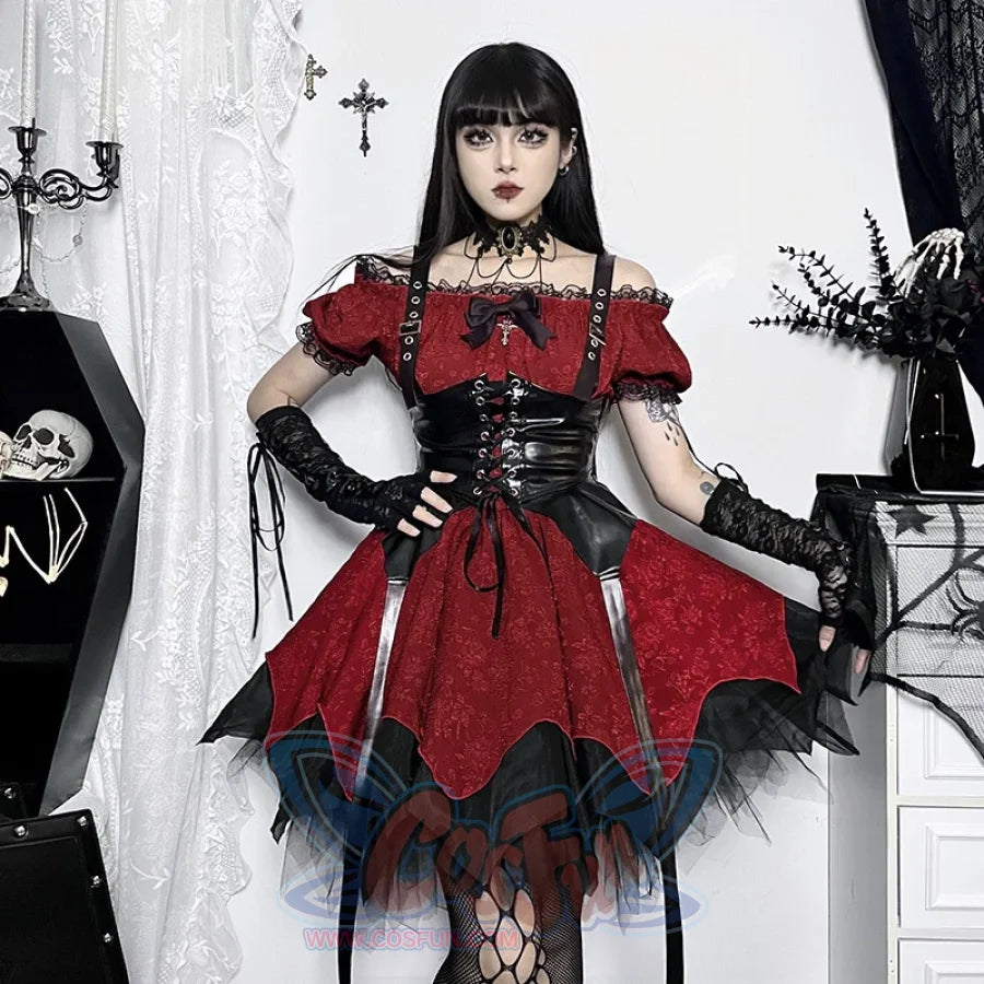 Halloween Red Lolita Punk Puffy Dress