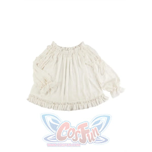 Chiffon With Solid Color Shirt White / M