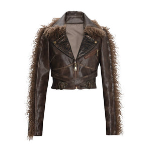 Old Style Biker Short Leather Jacket