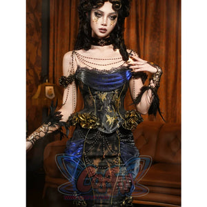 Collection Gilt European Classical Rose Fishbone Corset