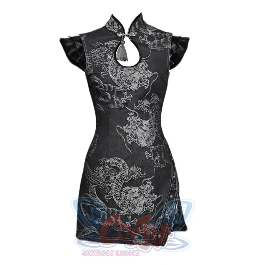 Punk Chinese Style Denim Waist Cheongsam Dress S Dress