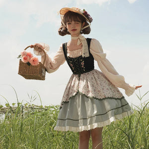 Embroidery Printed Rural Cla Bavarian Girl Lolita Dress S22187