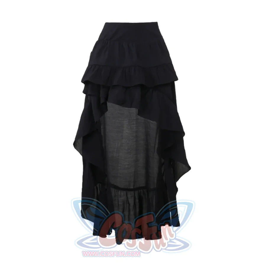 Halloween Black Lolita Irregular Drag Skirt Xs