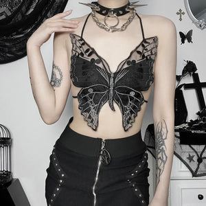 Dark Butterfly Lace Top