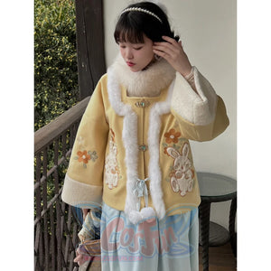 Han Elements Embroidery Wool Coat Chinese Style Dress Suit