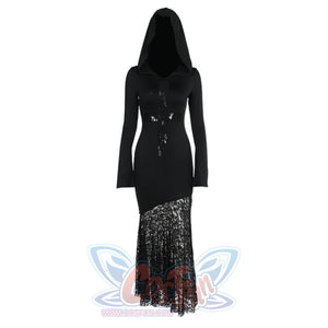 Halloween Scrap Style Lace Black Sexy Long Dress Xs