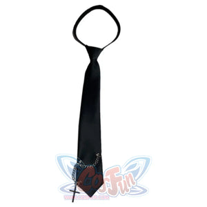 Black Cool Chain School Uniform Wild Fit Couple Tie S20054