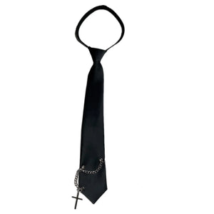 Black Cool Chain School Uniform Wild Fit Couple Tie S20054