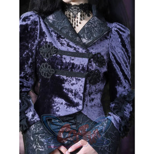 Velvet Standing Collar Gothic Fall/Winter Jacket