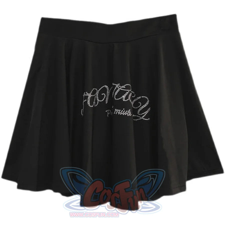 Hot Drill A Type High-Waisted Skirt Black / S