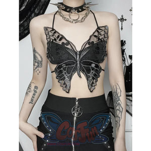 Dark Butterfly Lace Top