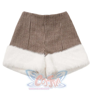 Woolen Coat Plaid Shorts Winter Warm Suit S22431 / S