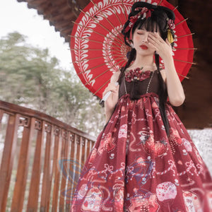 Original Genuine Strawberry Lolita Dress High Waist Japanese Style Cute Haori S20246