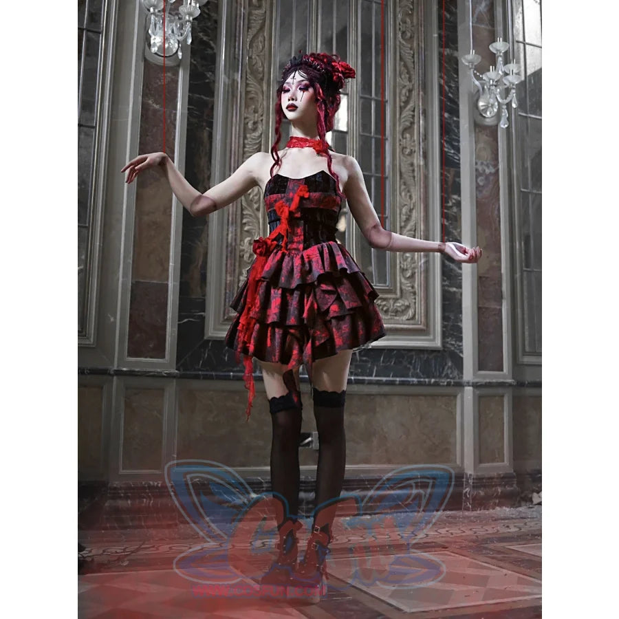 Gothic Rose Jacquard Bodice Dress Summer