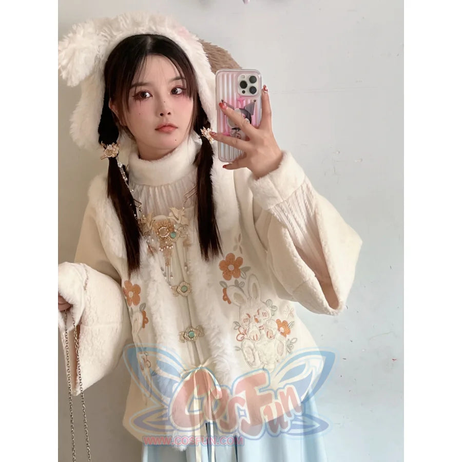 Han Elements Embroidery Wool Coat Chinese Style Dress Suit