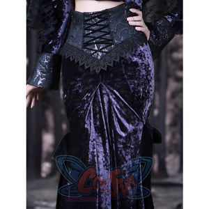 Velvet Slim Fishtail Skirt Gothic Halter