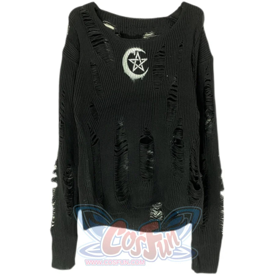 Goth Rock Hole Punk Street Knit