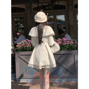 Cute Gentle Girl Fall And Winter Cape Dress