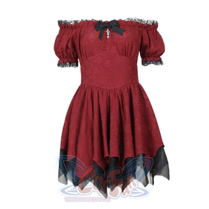 Halloween Red Lolita Punk Puffy Dress / S