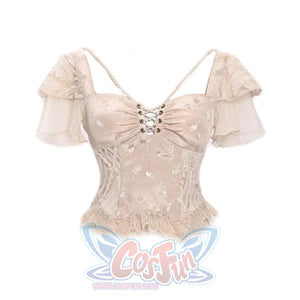 Heartbreak Ballet Rococo Flying Sleeve Jacquard Tied Slimming Top S22977 S