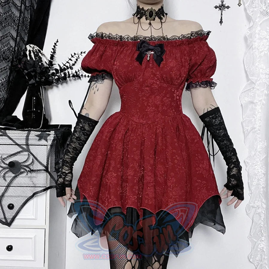 Halloween Red Lolita Punk Puffy Dress