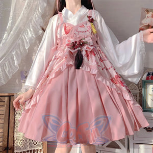 Original Genuine Strawberry Lolita Dress High Waist Japanese Style Cute Haori S20246