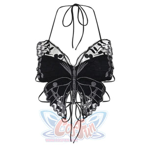 Dark Butterfly Lace Top One Size