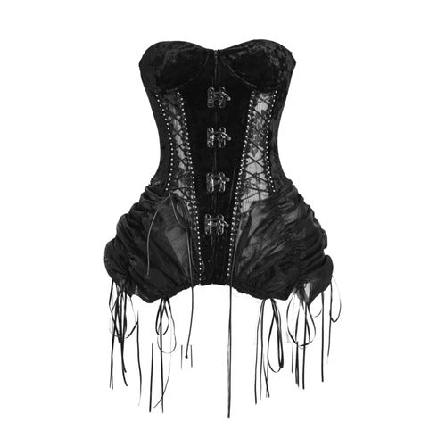 Gothic Dark Strap Corset Set S22982