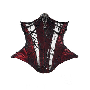 Hell Alice Series Black Velvet Perspective Stitching Binding Band Gothic  Style Fishbone Corset Set