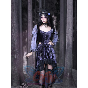 Gothic Bow Velvet Herringbone Lace-Up Corset