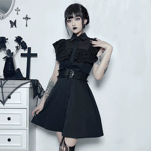 Halloween Waisted Diablo Shirt Sleeveless Dress