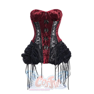 Gothic Diablo Fishbone Lacing Birdcage Corset Set S22983 / S