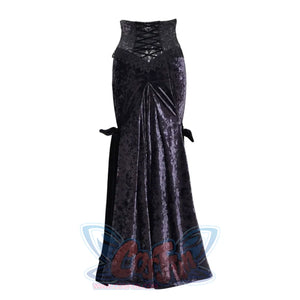 Velvet Slim Fishtail Skirt Gothic Halter S