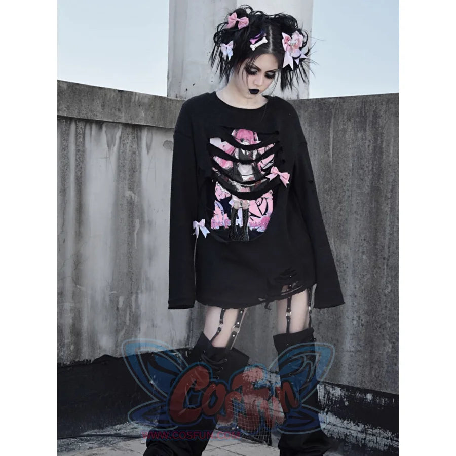 Printed Pullover Oversize Thickened Hoodie Sweater