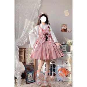 Original Genuine Strawberry Lolita Dress High Waist Japanese Style Cute Haori S20246