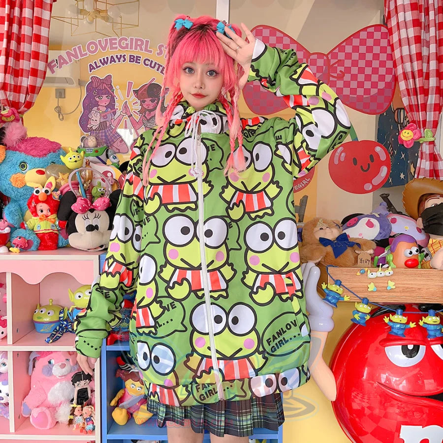 Pullover Sweet Cartoon Loose And Fluffy Long Sleeve Hooded Coat