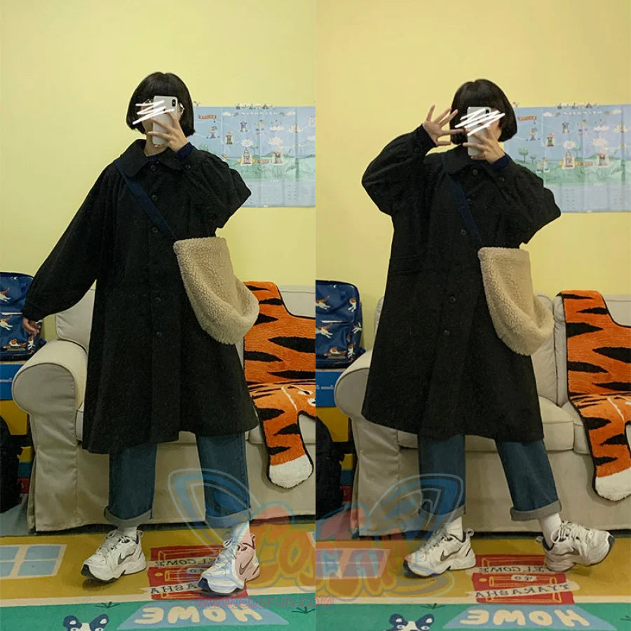 Long Retro Jk Wool Coat Japanese Magic Girl’s Winter Cotton