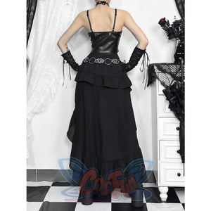 Halloween Black Lolita Irregular Drag Skirt