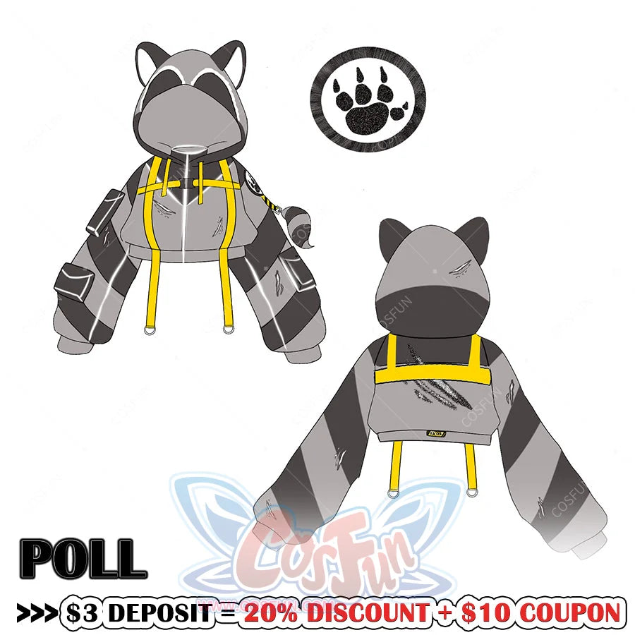 【Poll】Deposit Cosfun Original Racoon Streetwear Hoodie Sweatshirt