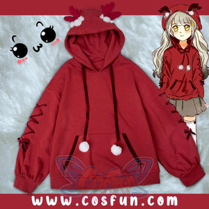 Ready To Ship Cosfun Original Snowball Elk Red Christmas Hoodie C00164 S Sweatshirt