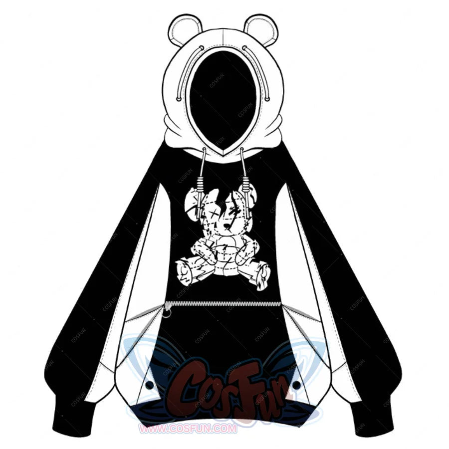 【Deposit 】Cosfun Original Savage Bear Cosplay Derivative Full Zip Hoodie A00002 Sweatshirt