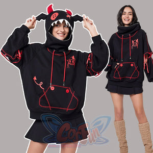 【Ready To Ship + Free Shipping】Cosfun Original Halloween Animal Tales Demon Bat Black Full Zip