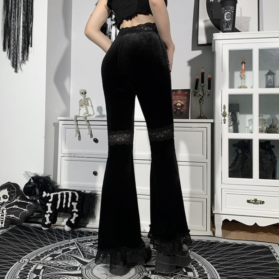 New Style Lace High Waist Trumpet Pants S22922