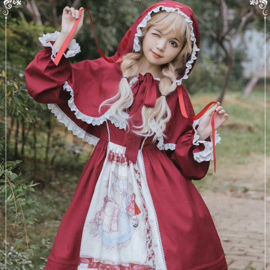 Little Red Riding Hood Sweet and Lovely Lolita Jumper Skirt S22812