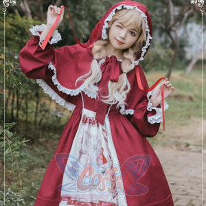 Little Red Riding Hood Sweet And Lovely Lolita Jumper Skirt S22812