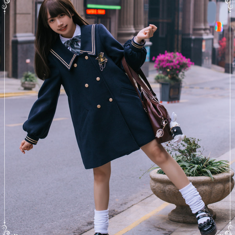 Spring Autumn Lolita Thicken Woolen Coat