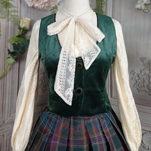 College Style Elegant Winter Velvet Lolita Vest